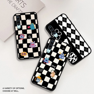 Ốp Điện Thoại Mềm Họa Tiết Caro Trắng Đen Cho Huawei Honor 9A 7X 8X MAX 9X Pro 8 9 10 20 Lite P8 Lite Play #M067