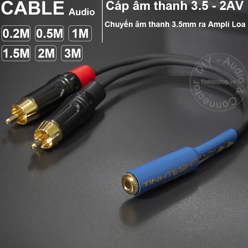 Cáp 3.5 ra AV DIY 0.2M đến 3M - 3.5mm cái to 2 RCA đực cable Soundking