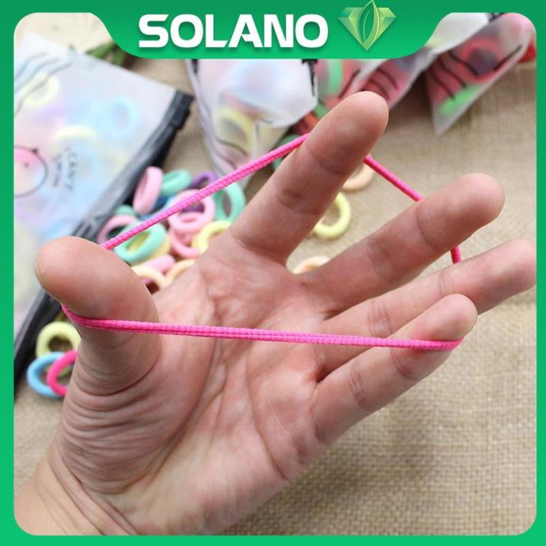 50 Dây buộc tóc SOLANO dây chun buộc tóc nỉ co giãn nhiều màu sắc thời trang phong cách Hàn Quốc cho nữ FAH-001309