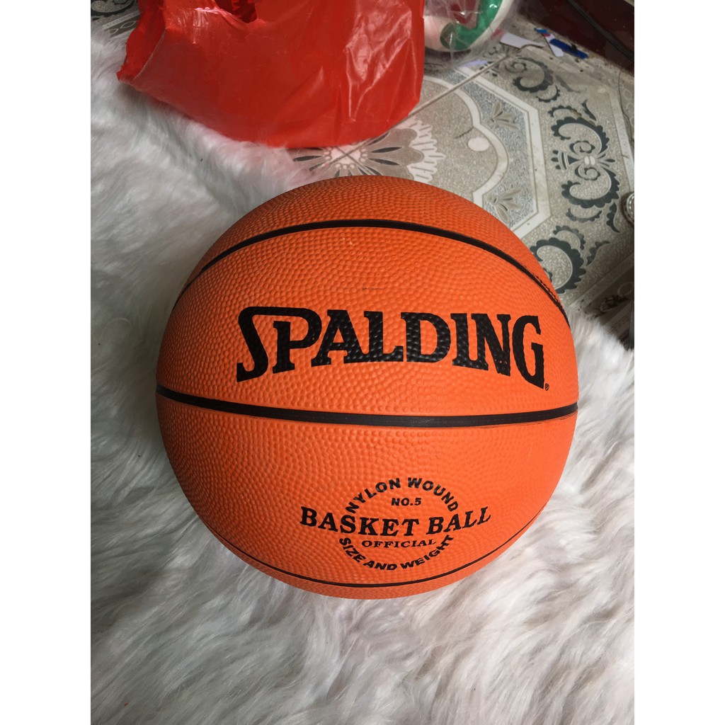 Quả Bóng Rổ Spalding Cao Su Cao Cấp (Free Ship) Size 5_6_7 Phù Hợp Sân Bóng Rổ Ngoài Trời_Tặng Kèm Kim + Lưới Đi Kèm