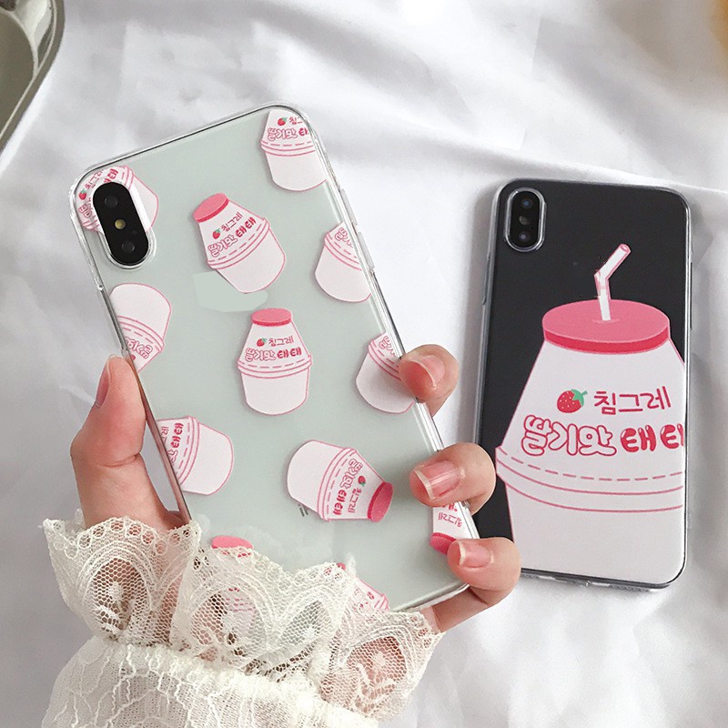 Ốp trong suốt hộp sữa yakut ốp lưng iphone bảo vệ cho 11/11Pro/11pro Max X XR XS XS MAX /6 7 8 Plus SE t42