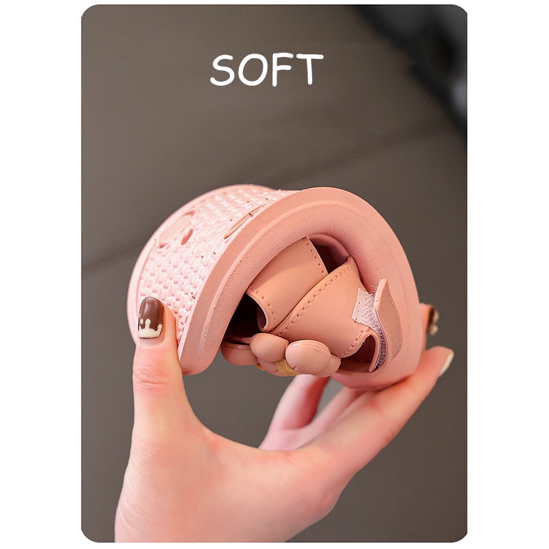SANITKUN Xăng đan đi biển chống trượt đính hoa dễ thương phong cách Hàn Quốc dành cho bé gái