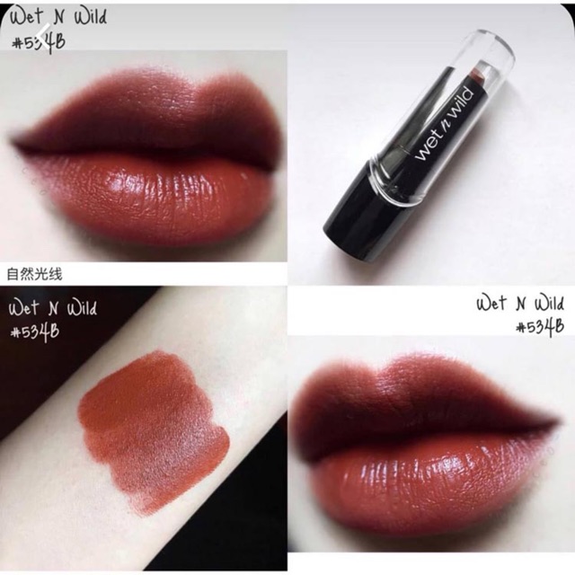 Son môi Wet n Wild Silk Finish Lipstick - Mink Brown 534B, Hot Red 540A, Honolulu is calling 562C, Raging Red 563C