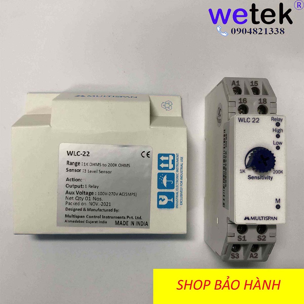 Multispan WLC-22 Rơ le mức nước lắp thanh DIN