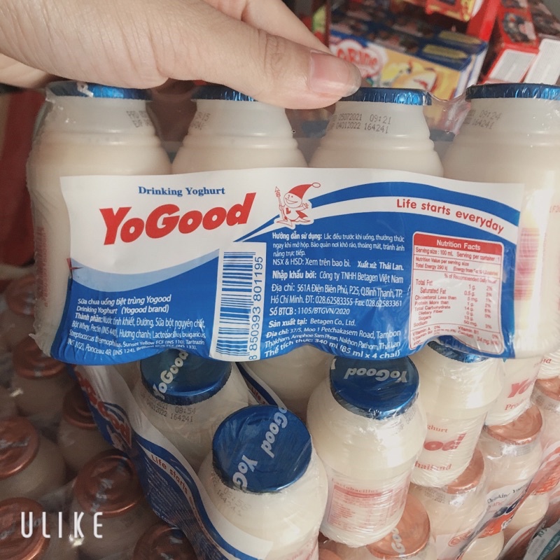 Sữa chua uống yogood Thái Lan lốc 4 chai 85ml