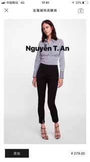 [Có sẵn] Quần âu Zara