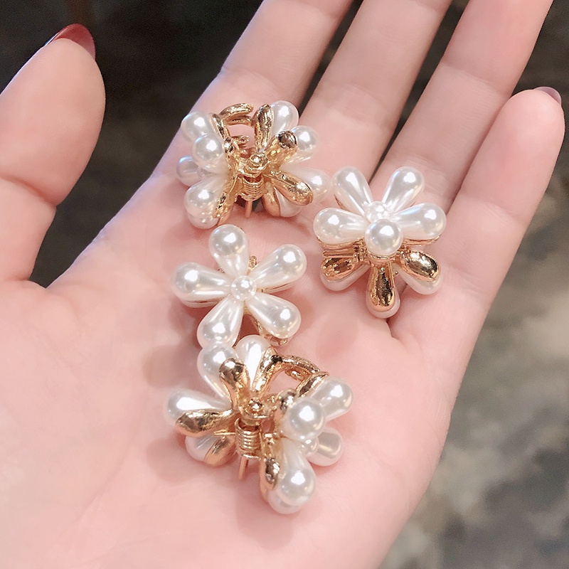 Kẹp Tóc Càng Cua Mini Đính Ngọc Trai Sang Trọng Thời Trang Cho Nữ