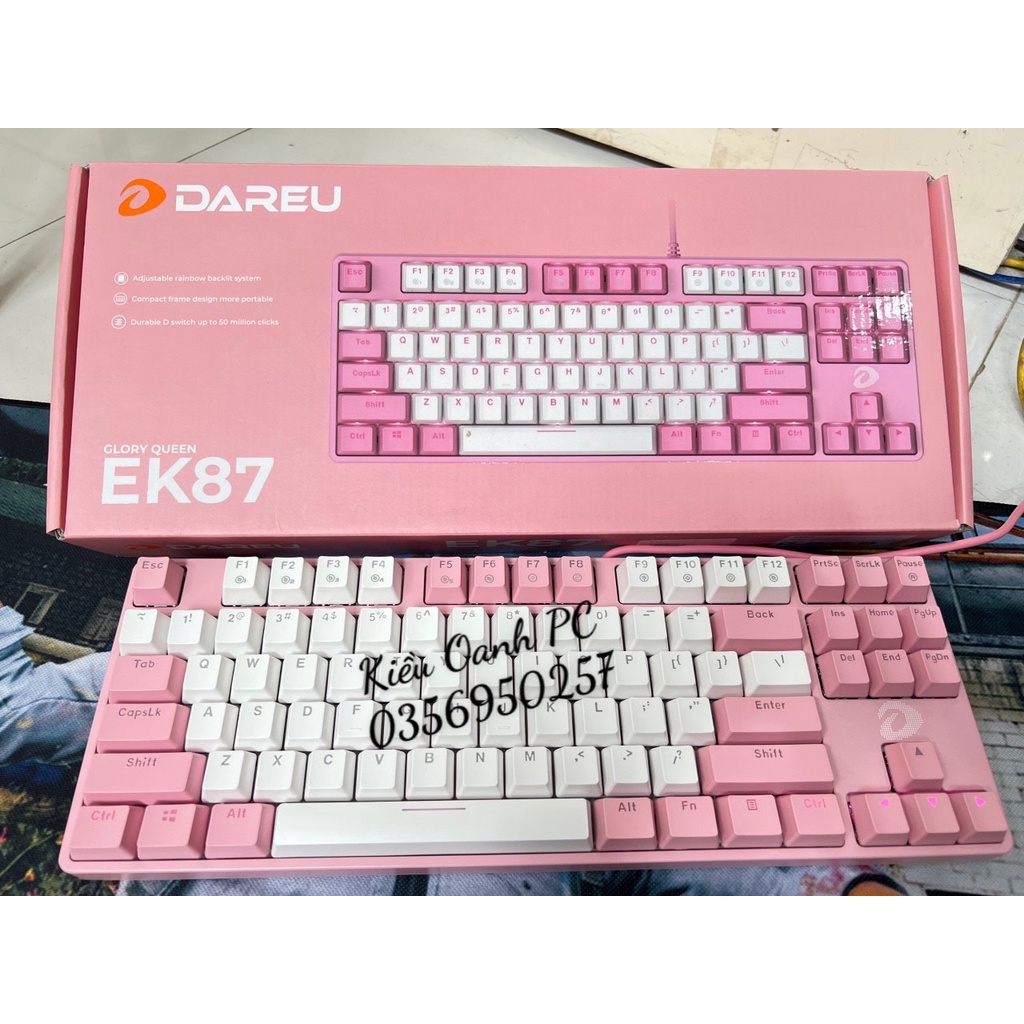 Bàn phím cơ DAREU EK87 PINK / WHITE / black Gaming | BigBuy360 - bigbuy360.vn