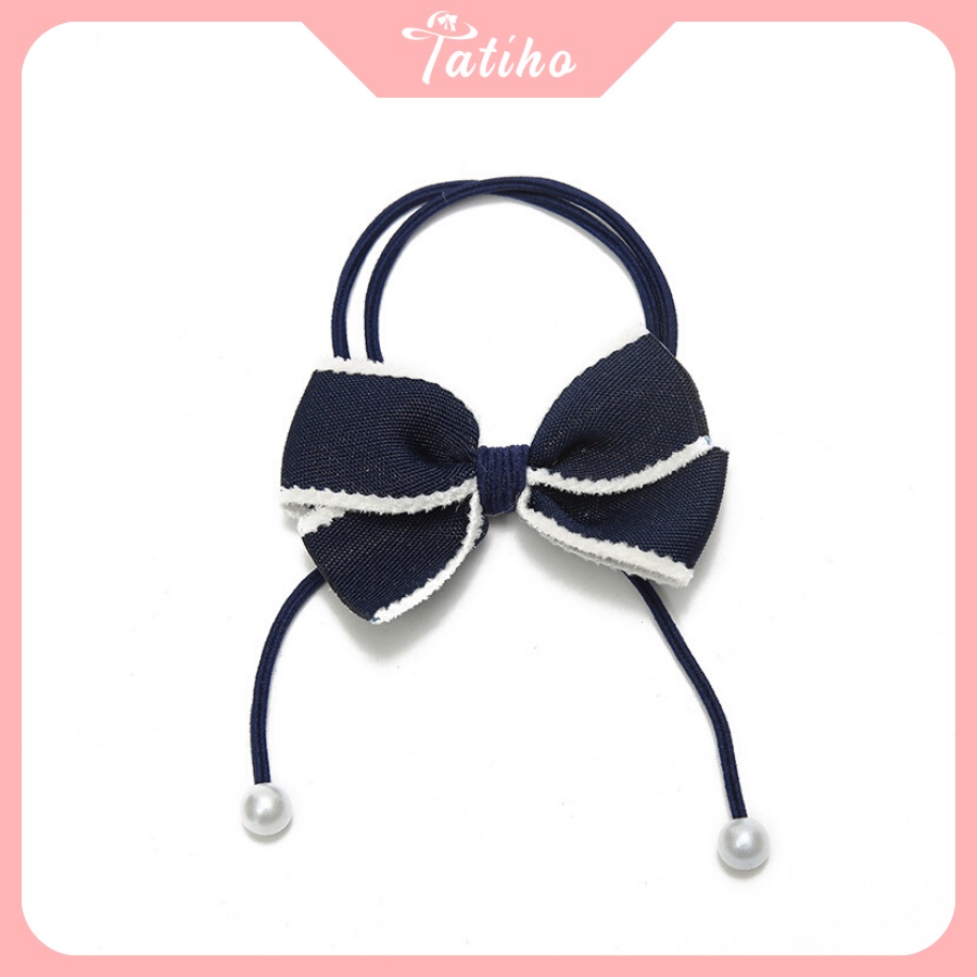 Cột Tóc Vingtage Họa Tiết Đính Nơ Phong Cách Hàn Quốc Dễ Thương - Tatiho - Mã SC013