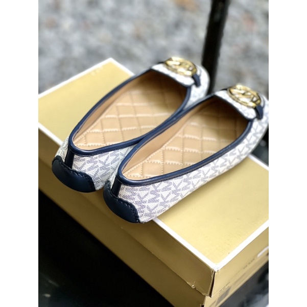 Giày búp bê nữ Michael Kors viền navy size fit chân 35.5/36 - Cam Kết Authentic trọn đời, hàng nhập Mỹ