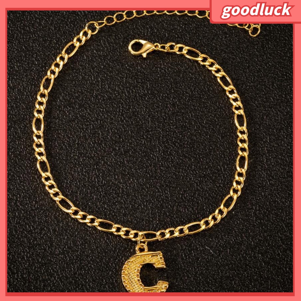 Goodluck| Lắc Chân Mạ Vàng/Bạc Mặt Hình 26 Chữ Cái Thời Trang Cho Nữ