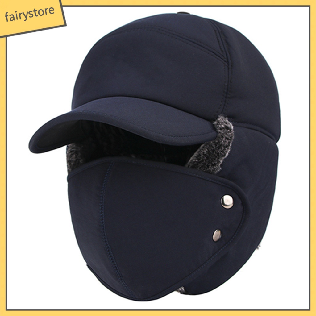 Mũ Lưỡi Trai Phủ Tai Kèm Khẩu Trang Giữ Ấm Cho Nam