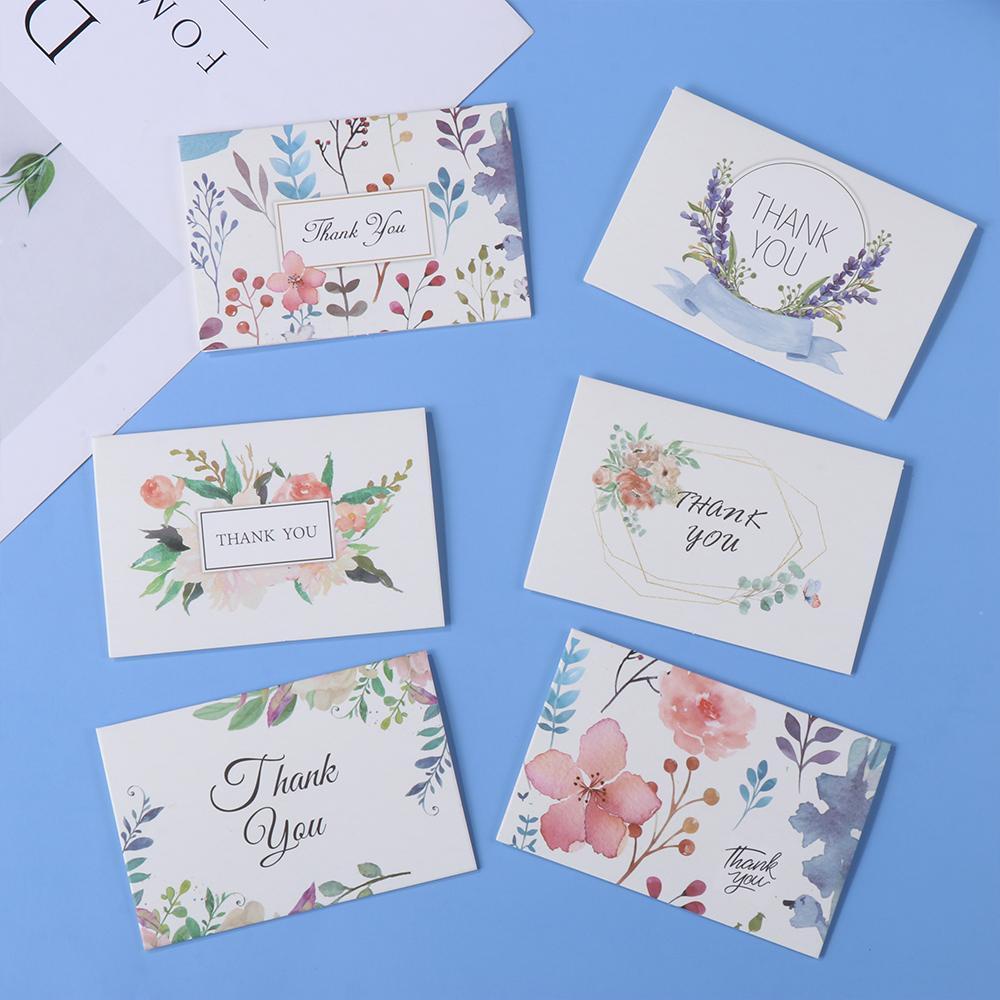 LEISURE Set 6 Tấm Thiệp In Chữ &quot;Thank You&quot;