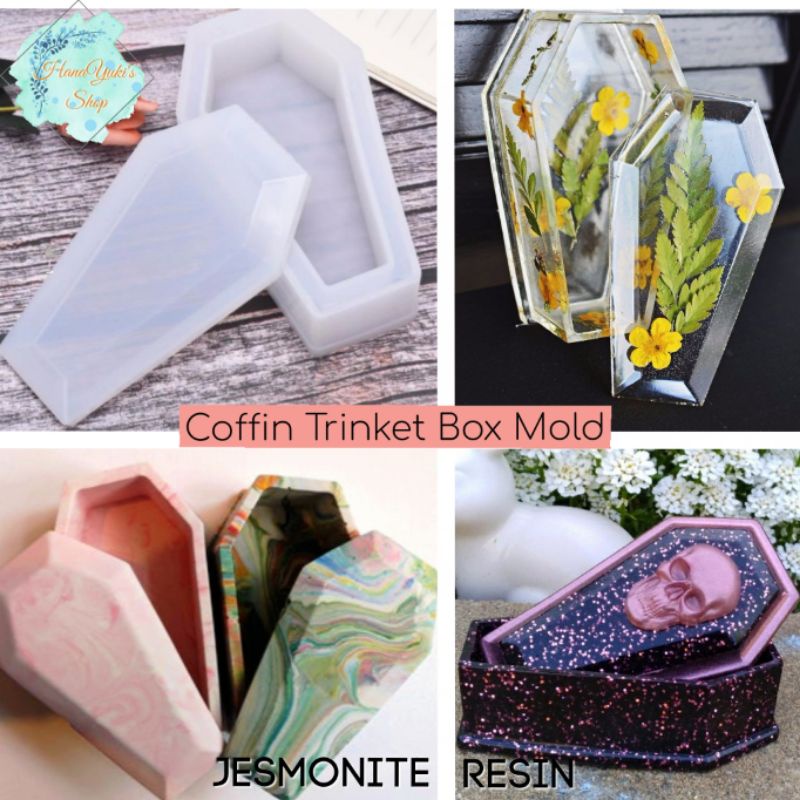 [ Jesmonite, Resin] Coffin Trinket Box Mold - Khuôn hộp đựng kiểu quan tài độc đáo trong sáng tạo nghệ thuật thủ công.