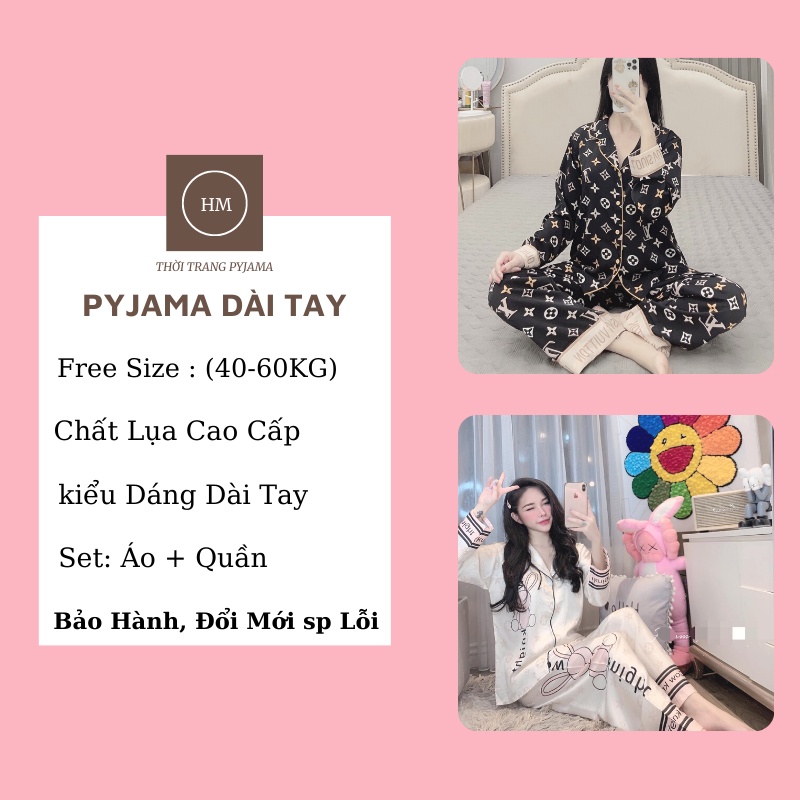 Đồ Bộ Nữ Pijama Tay Dài Quần Dài Cao Cấp Chất Dày Ấm Mặc Thu Đông Cực Thích Freesize