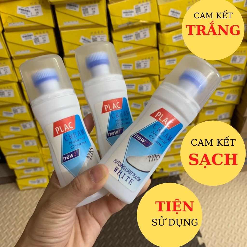 Chai tẩy trắng giày - lọ đánh giày - tẩy giày Plac cream white 100ml cọ nhanh chóng sạch vết bẩn giày dép túi xách TG01