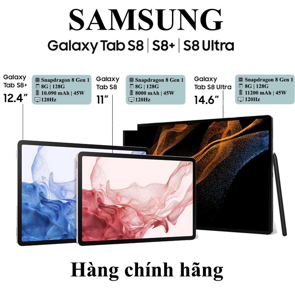 [Tặng bàn phím] Máy tính bảng Samsung Galaxy Tab S8/TabS8+/TabS8Ultra