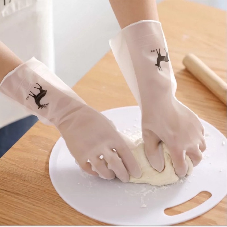 Găng Tay Cao Su Rửa Bát Con Hươu, Găng Tay Siêu Dai Làm Bếp Cam Homeware