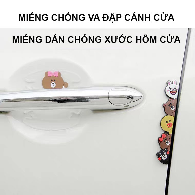 Miếng dán chống va đập cánh cửa hình gấu Brown và những người bạn