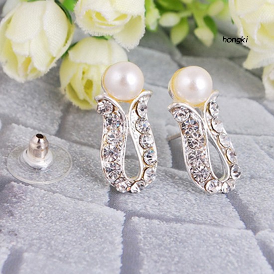 (Hàng Mới Về) Bộ vòng cổ + Bông Tai Đính Ngọc Trai Giả Thời Trang Cho Nữ