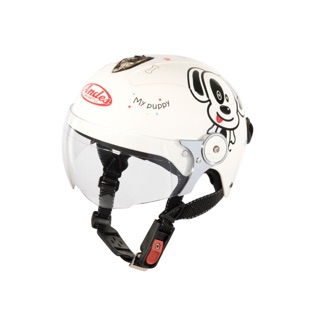 Nón Bảo Hiểm Trẻ Em Nữa Đầu Có Kính Andes 3S-108SK Hình Puppy