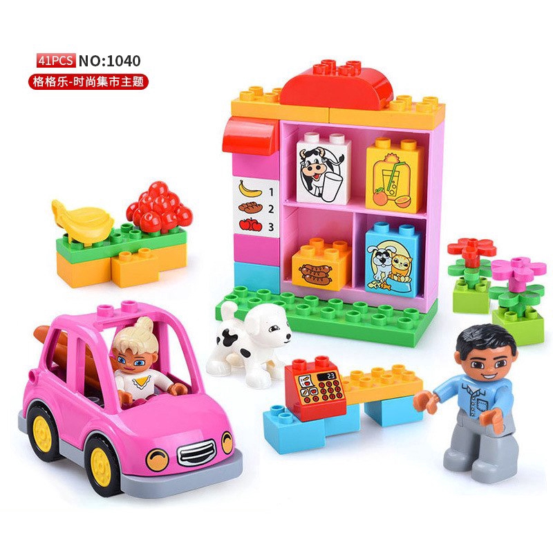 Bộ đồ chơi lắp ráp GOROCK hình gian hàng chợ thú vị cho bé