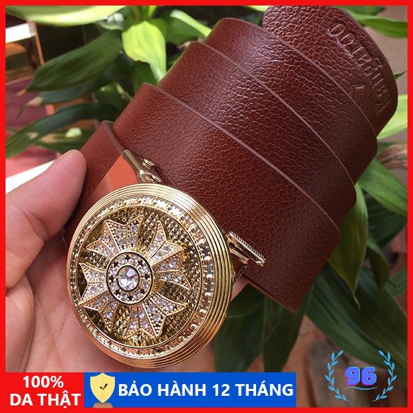 Thắt lưng nam da bò thật, dây lưng nam cao cấp, dây nịt nam mặt khóa xoay thời trang, TLNX001