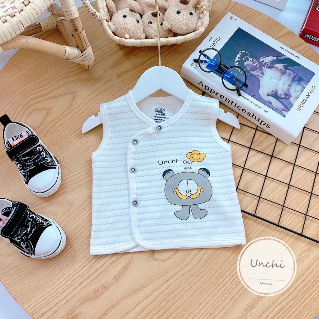 Áo gile chất nỉ mềm kẻ ngang họa tiêt động vật cho bé Namkidshop (QATE493)