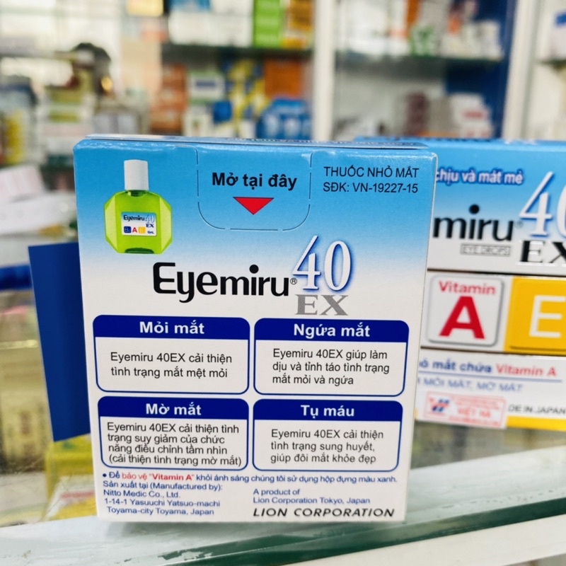 ✅  Nước Nhỏ Mắt Eyemiru 40EX  Bổ Sung Vitamin A,E,B6 Cho Mắt, Giảm Mỏi Mắt, Mờ Mắt