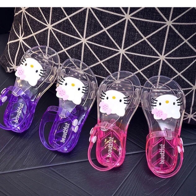 Giày Sandal Nhựa Dẻo Trong Suốt Đế Mềm Chống Trượt Chống Thấm Nước Thời Trang Mùa Hè Cho Bé Gái