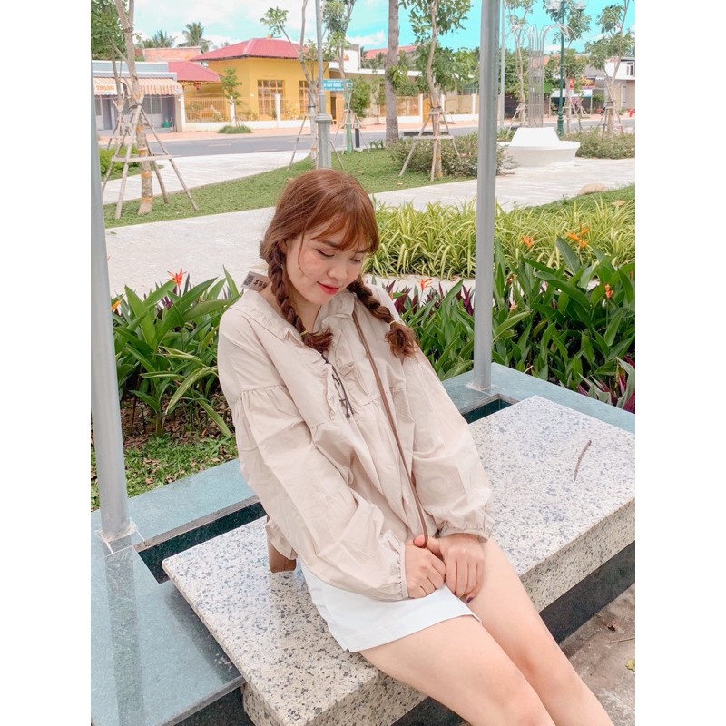 Áo babydoll màu be