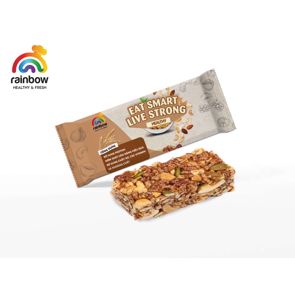 Thanh Gạo Lứt Rong Biển Rainbow Healthy & Fresh Cung Cấp Năng Lượng Bổ Sung Chất Dinh Dưỡng Tức Thì