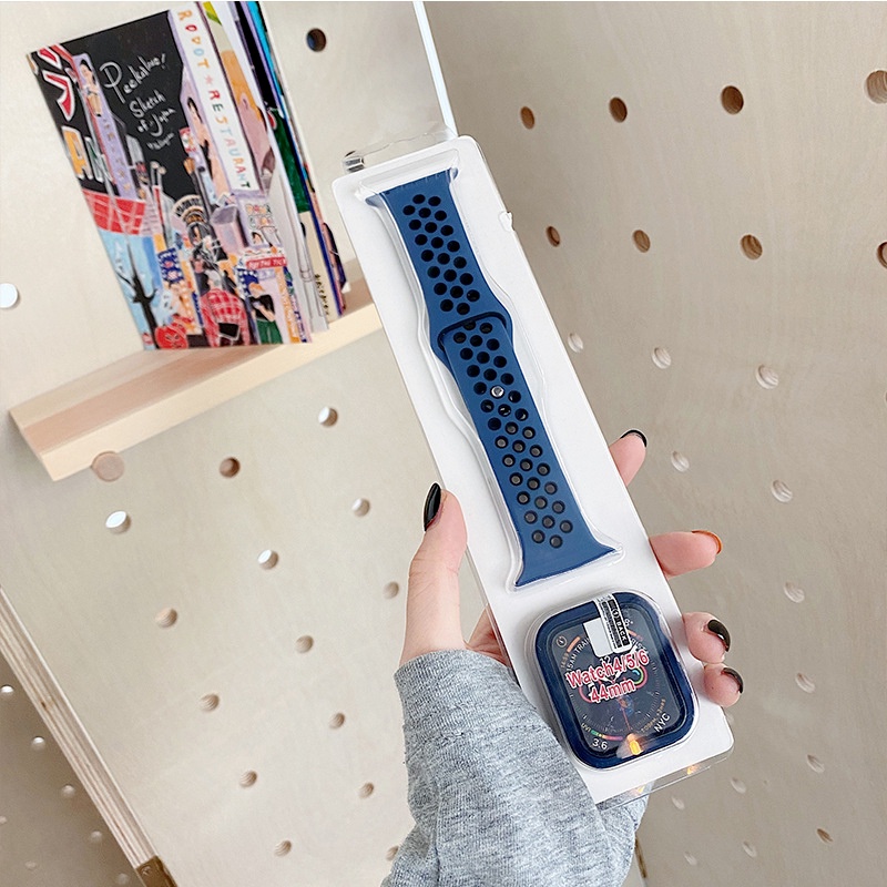 Ốp Dây Đeo Bằng Silicone TPU Cho Đồng Hồ Thông Minh Apple Watch Band 45MM 41MM Series 7