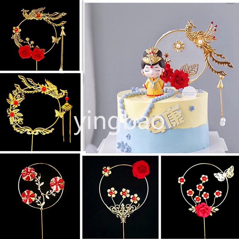 Phụ Kiện Trang Trí Bánh Kem Hình Chim Phượng Hoàng Kiểu Trung Hoa
