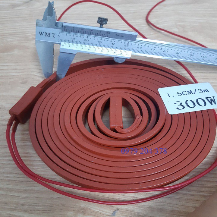 Dây điện trở silicone sưởi cửa, xả dàn ống kho lạnh dài 3m-300w