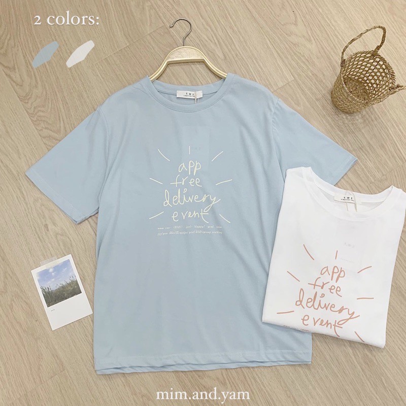 Áo phông app free 2 màu pastel
