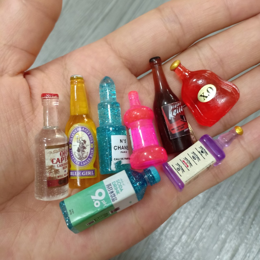 Chai Nước Ngọt Nhiều Màu Sắc ,Chai Rượu Mini Xinh Xắn Đồ Chơi Trang Trí Nhà Búp Bê
