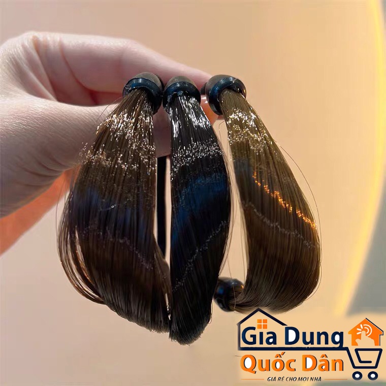 Dây chun,búi nơ,buộc tóc giả thời trang dễ thương 3 màu cho con gái