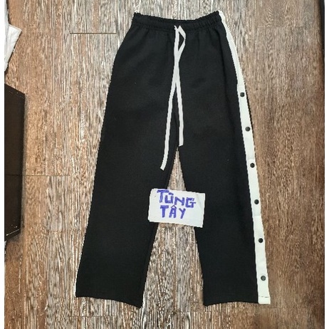 Quần Button Pant 1 Sọc Line Dáng Suông Rộng Unisex Nam Nữ