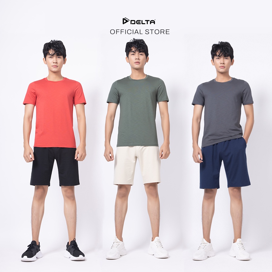 Áo thun tay ngắn nam DELTA RTS019M phom dáng cơ bản, cổ tròn và thun trơn đơn giản
