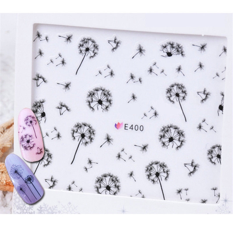 (Hàng Mới Về) Set 2 Miếng Dán Họa Tiết Hoa Bồ Công Anh 3d Dùng Để Trang Trí Móng Diy