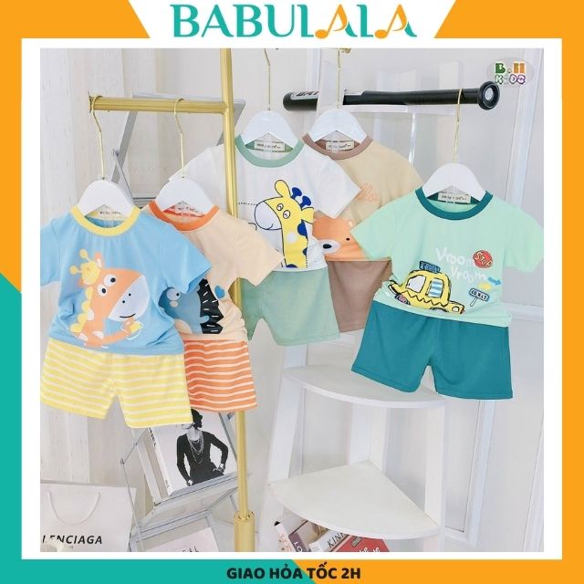 Bộ Quần Áo Bé Trai Bé Gái Cộc Tay Minky Mom Chính Hãng Vải Thun Lạnh 0 1 2 3 4 5 6 Tuổi-Quần Áo Trẻ Em BABULALA CT15