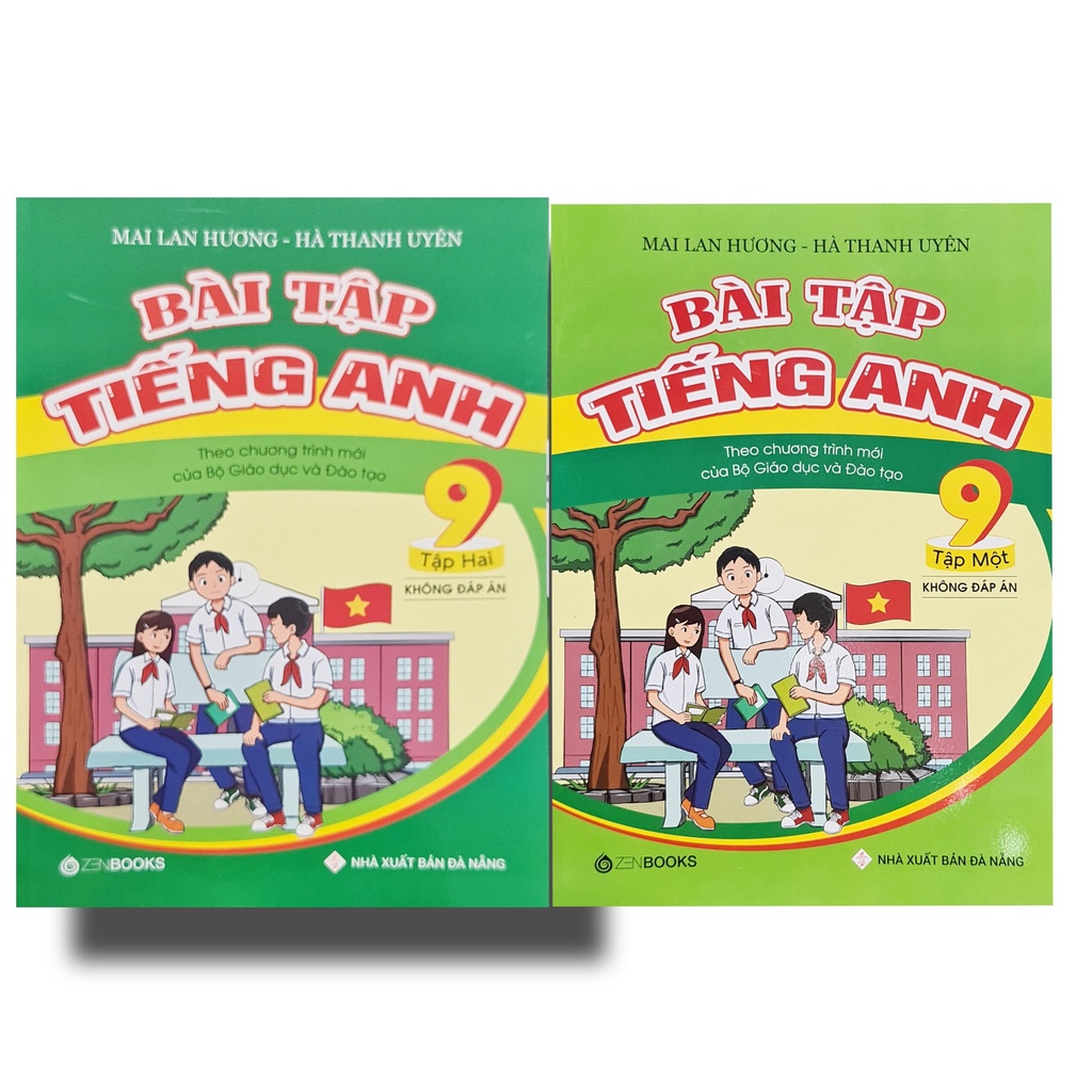 Sách - Combo Bài tập tiếng anh lớp 9 tập 1 + tập 2 theo chương trình mới của bộ giáo dục và đào tạo ( không đáp án )