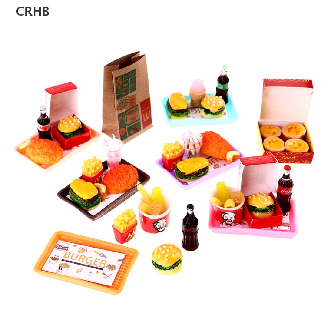 Mô Hình Đồ Chơi Hình Bánh Burger Khoai Tây Chiên Bo11 Dành Cho Nhà Búp Bê Mới