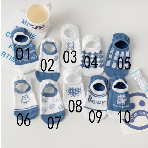 Vớ Cotton Ngắn Mỏng Chống Trượt In Họa Tiết Hoạt Hình Dễ Thương Thời Trang Mùa Hè Cho Nữ