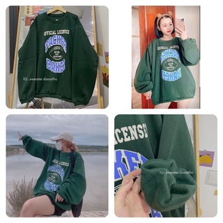 Áo sweater nỉ packer baker xanh rêu form rộng oversize