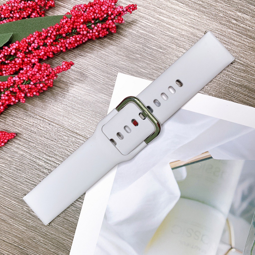 Dây đồng hồ Silicon Chính hãng Cao cấp cho Samsung Galaxy Watch Active 2 bản 20mm loại tốt.