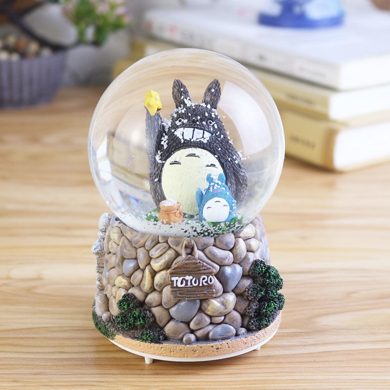 Quả Cầu Tuyết Pha Lê Phát Nhạc Hình Ngôi Nhà Totoro Sáng Tạo