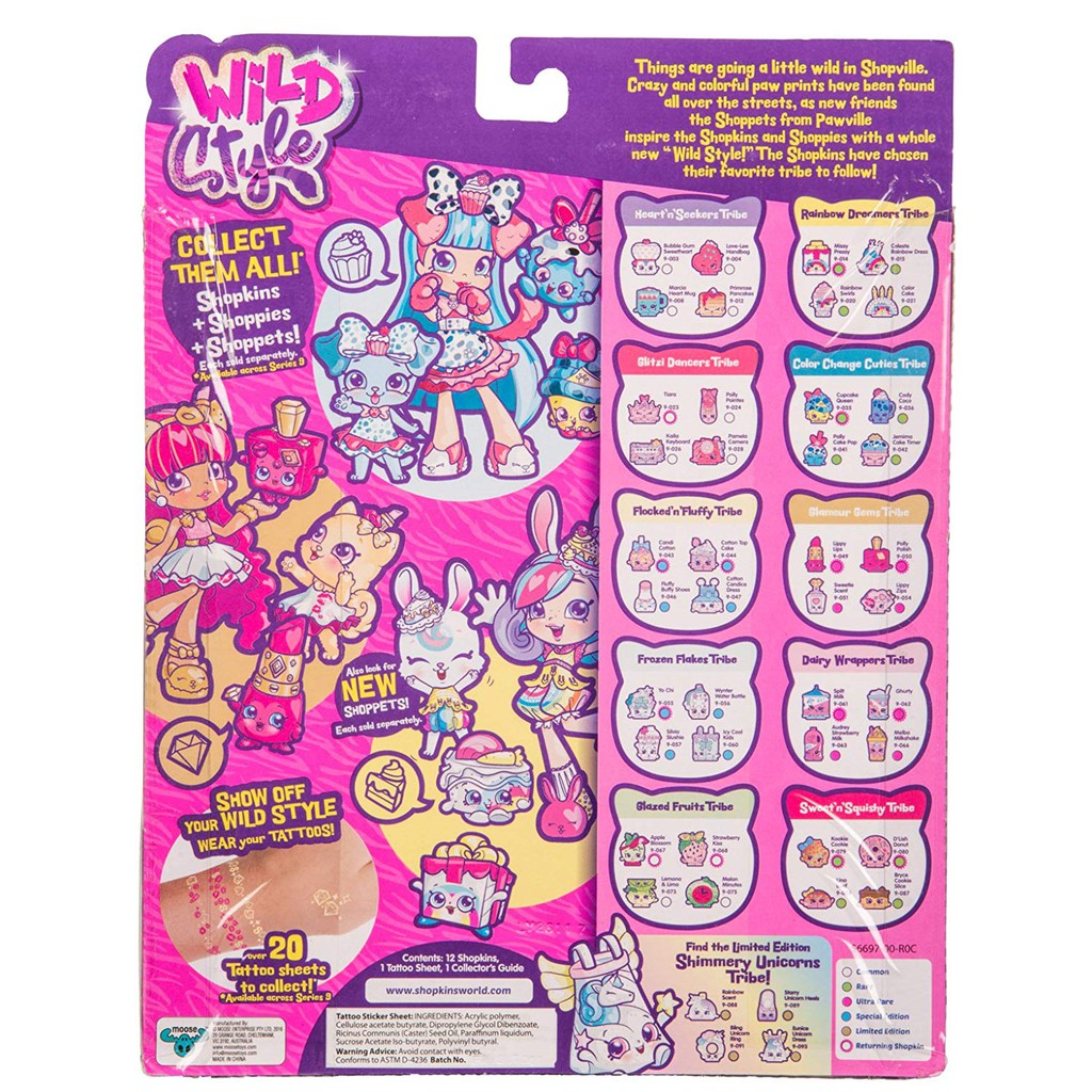 Bộ Đồ Chơi Nổi Loạn Shopkins Season 9 Wild Style 12 pack (Mỹ)