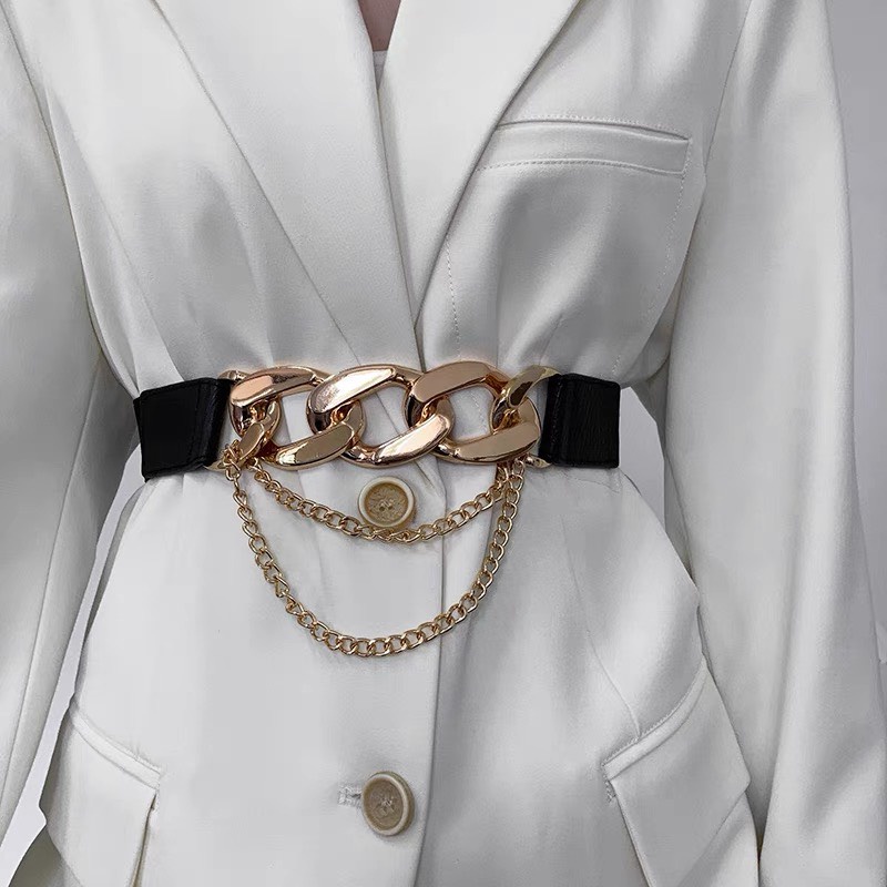 Đai thắt lưng váy áo 2 màu xích võng vintage dành cho bạn nữ